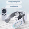 Cervical spine massage instrument with remote control on a light background